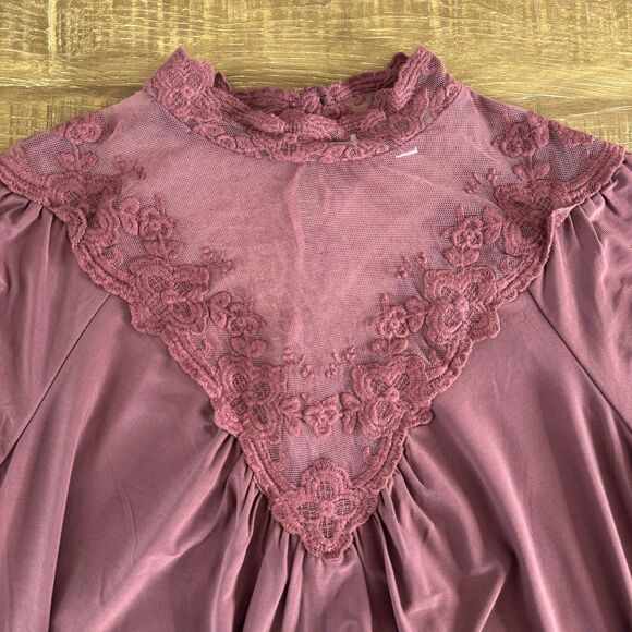 Uncommon Job sheer lace mock neck blouse size large - Picture 4 of 8